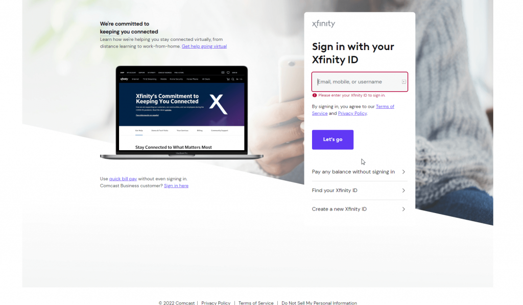 Xfinity Stream on Apple TV - Select My Account