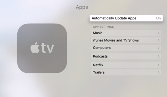 Automatically update apps option to fix Disney Plus Not Working on Apple TV
