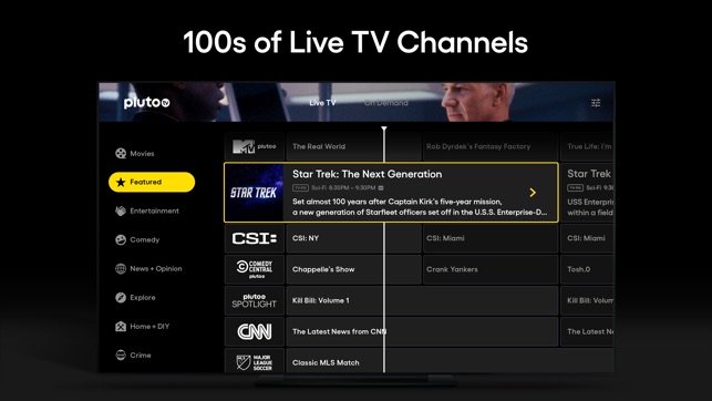 100s of live tv channels