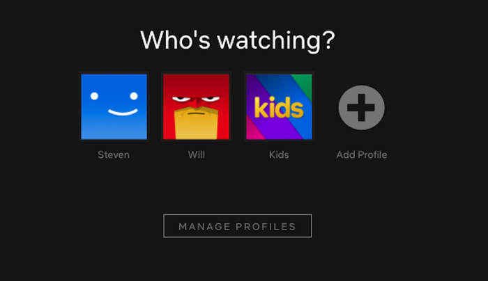 Switch profiles on Netflix app