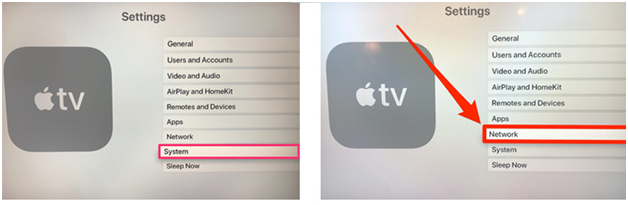 Wi-Fi settings on Apple TV