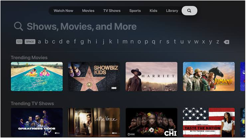 App Store Search on Apple TV