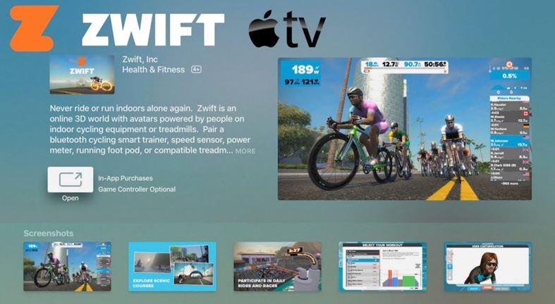 Open Zwift on Apple TV