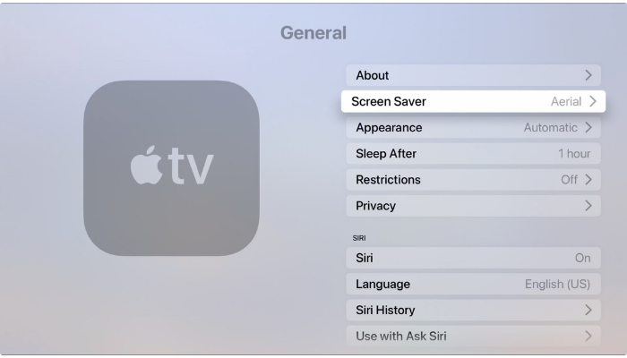 How to change screensaver on Apple TV 