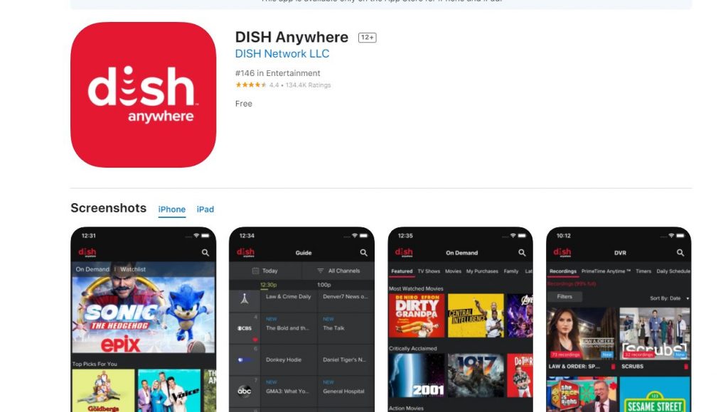 DISH Anywhere on Apple TV