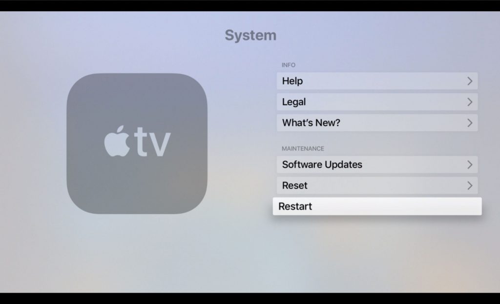 Restart Apple TV 