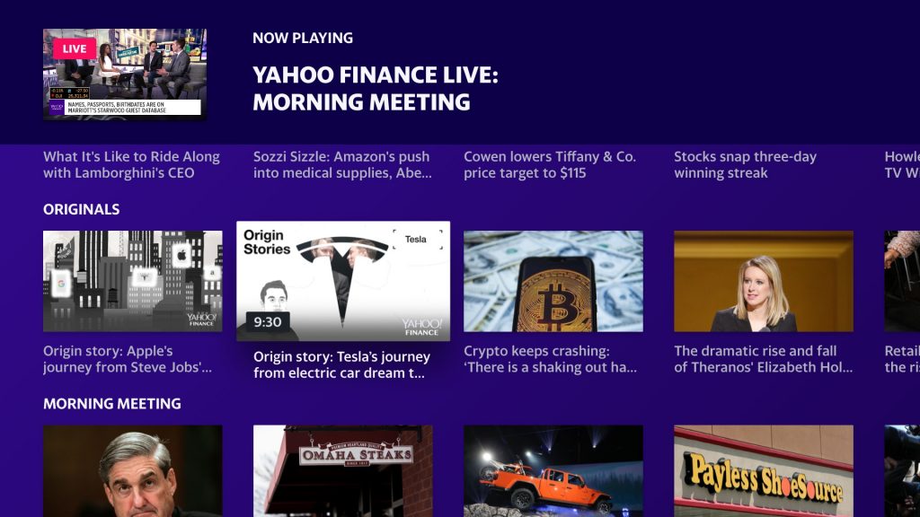 Yahoo Finance live news playing