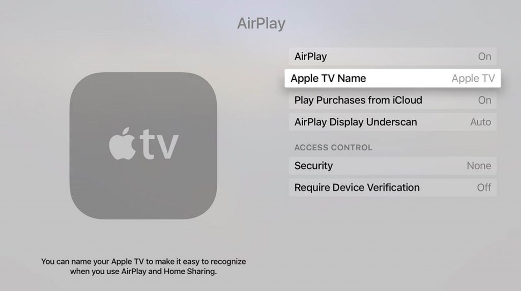 Apple TV Name