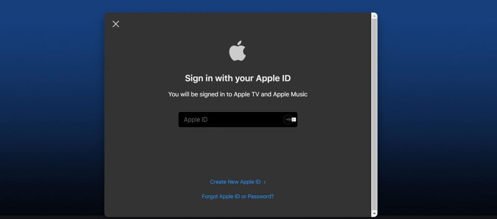 Sign in to Apple TV