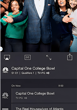 Tap the AirPlay icon on NBC app 