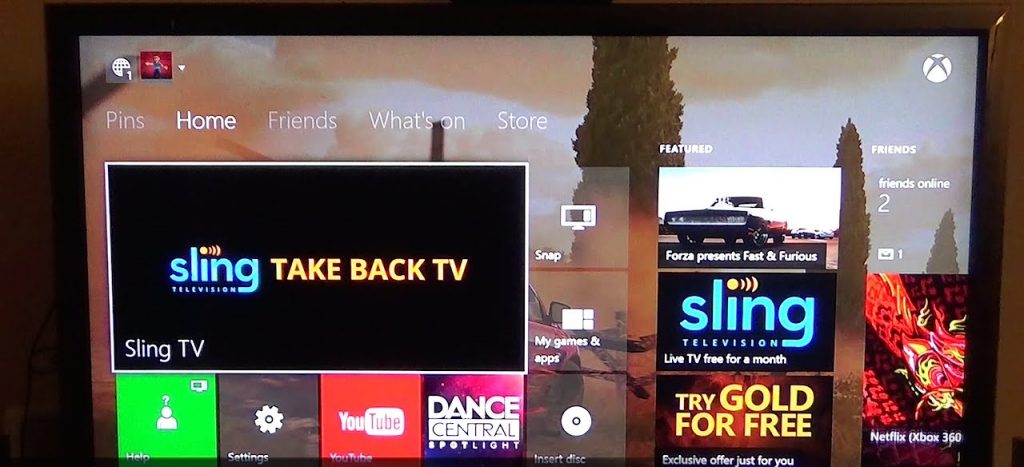 Open Sling TV on Xbox One 