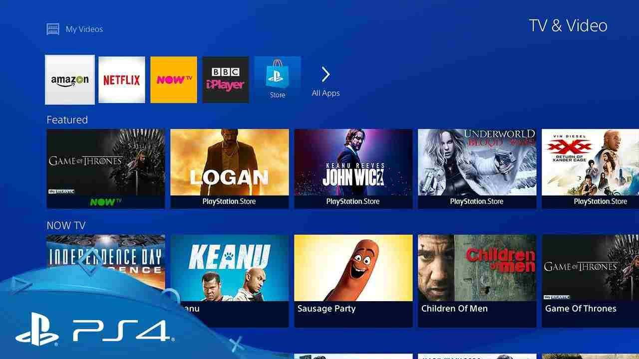 Find Amazon prime Video on PS4 TV & Video section 