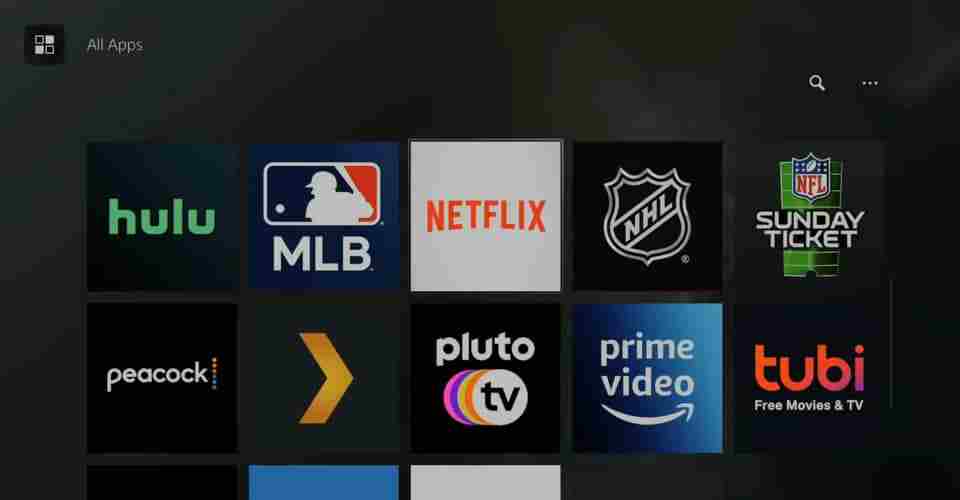 Choose Amazon Prime Video under All apps on PS5