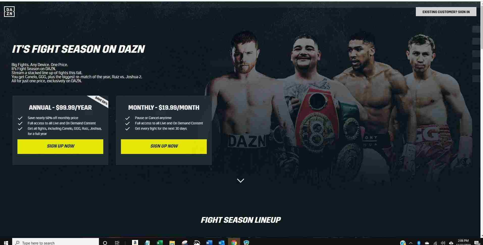 Sign Up to DAZN 