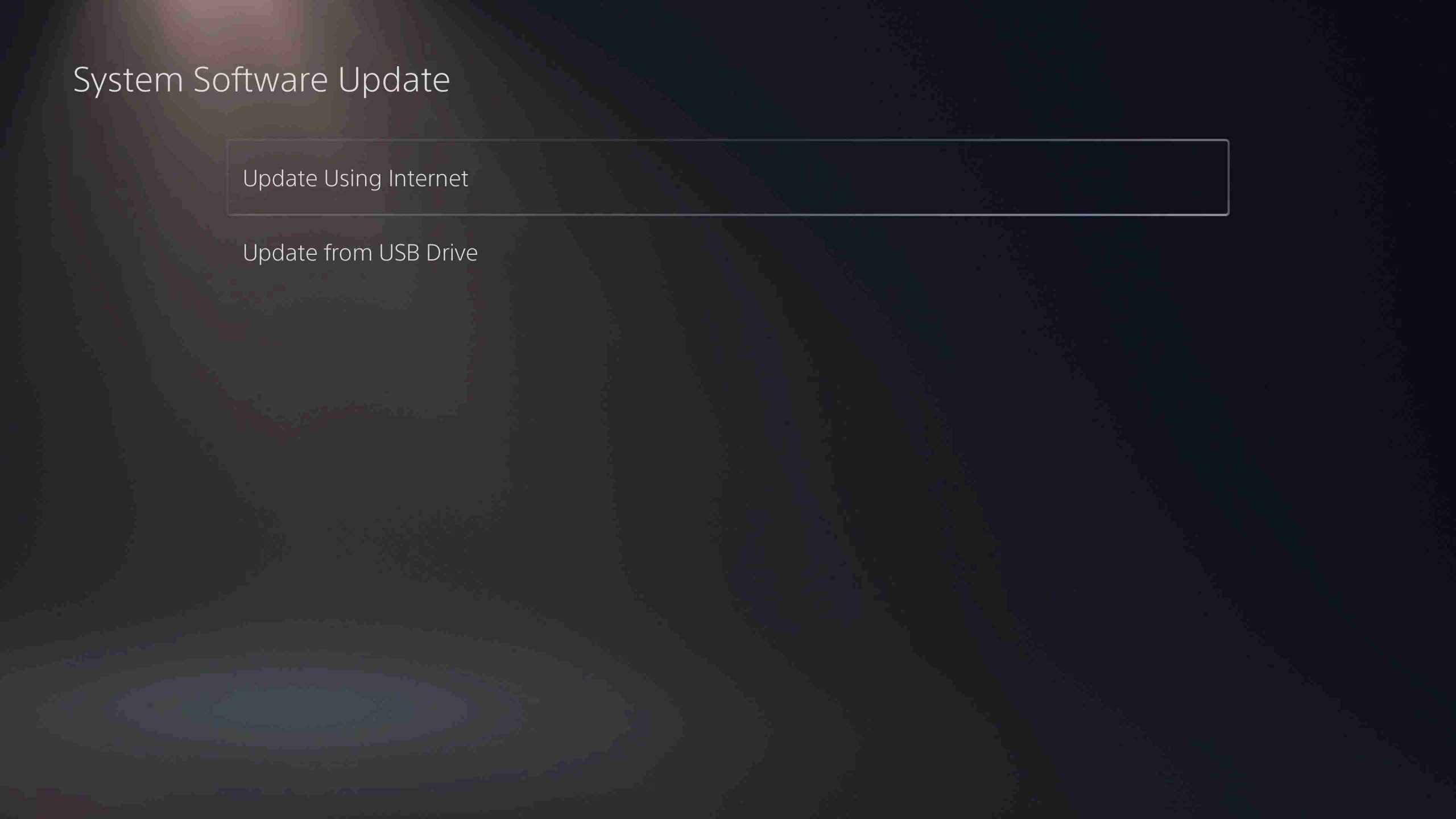 Update PlayStation 5 using internet