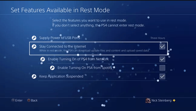 Check Off to update PS4