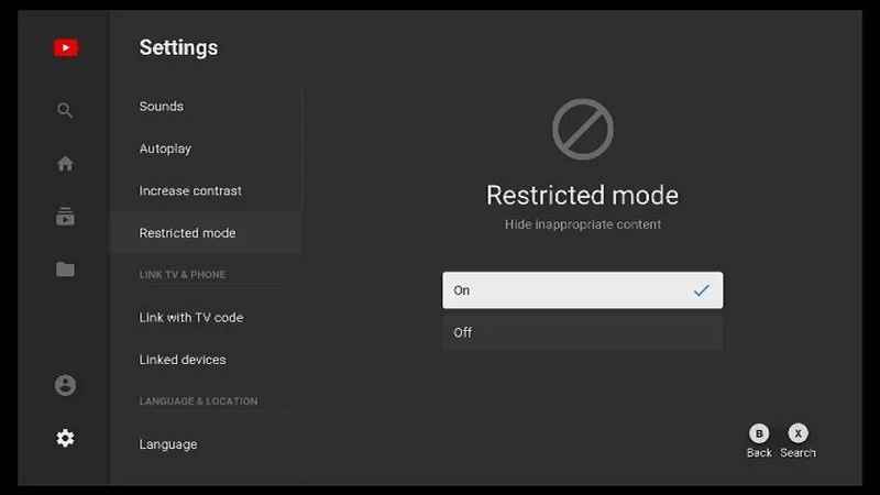 Enable Restricted mode on YouTube