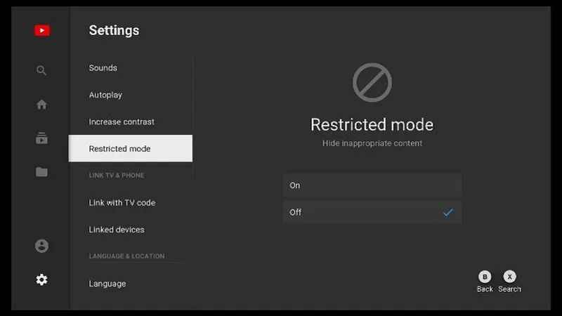 select Restricted mode on YouTube