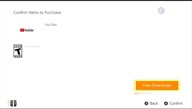 select free download again to get YouTube on Nintendo Switch