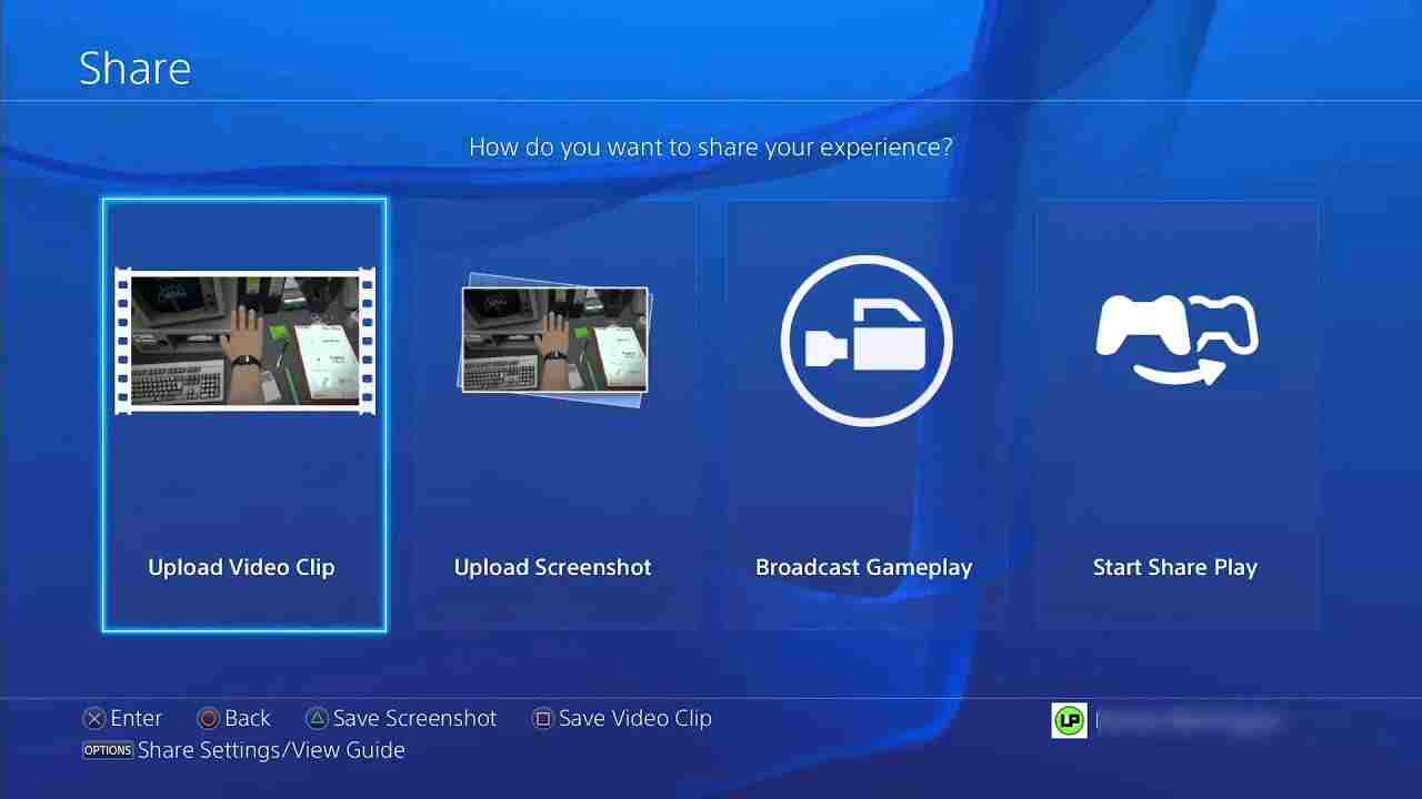 Select the video clip from PS4