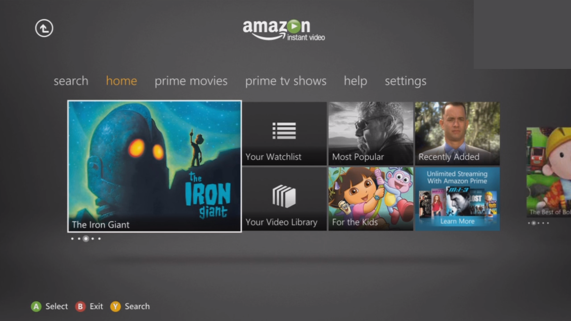 Amazon Video home screen