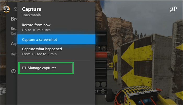 Manage Capture manu on Xbox One