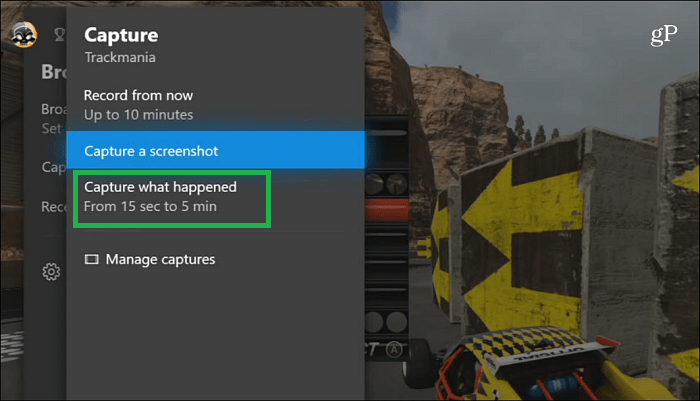 Capture Menu Xbox One - Capture what happened