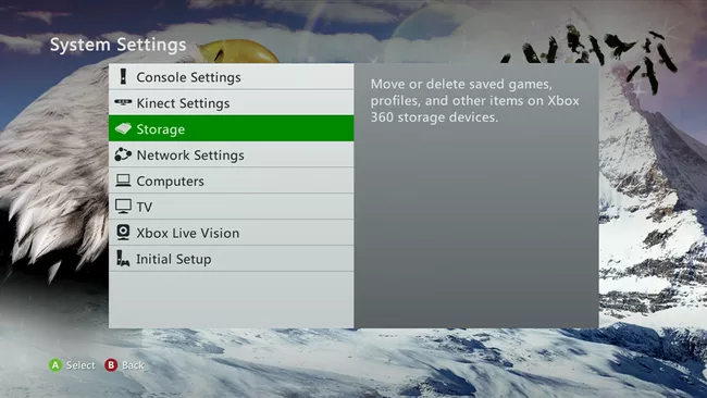 select storage system settings