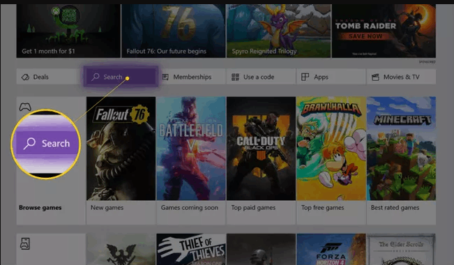 Select Search to stream MLB TV on Xbox One 
