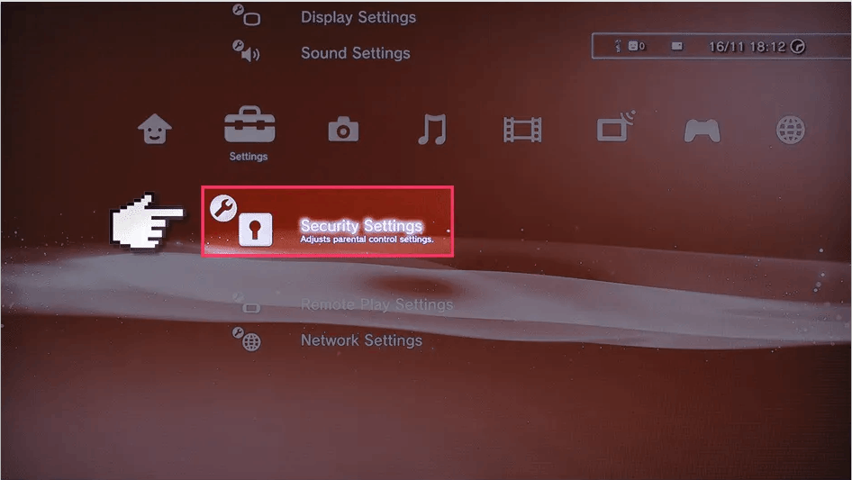 Select Security Settings