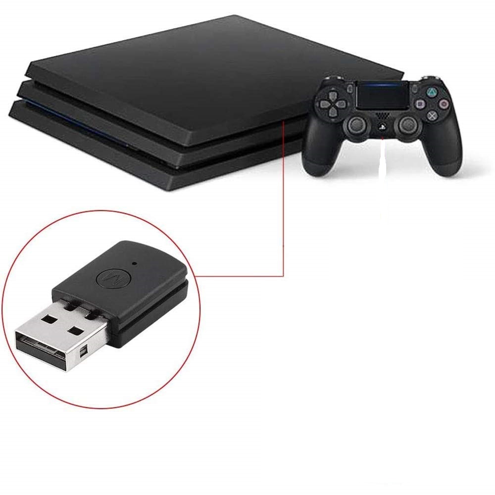 Connect USB dongle to USB port on PS4 console to connect bluetooth headphones to PS4