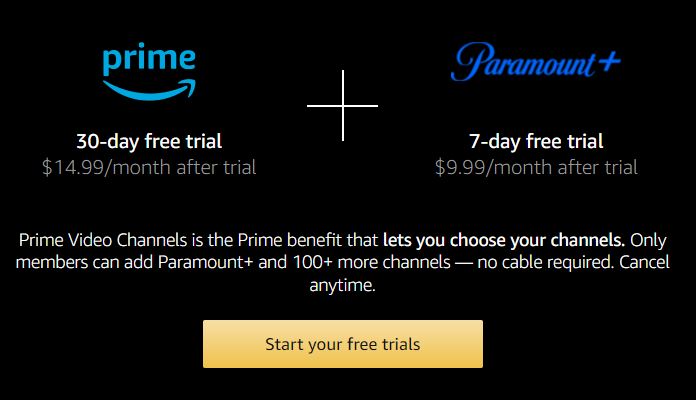 Paramount Plus PS5 7-day trial