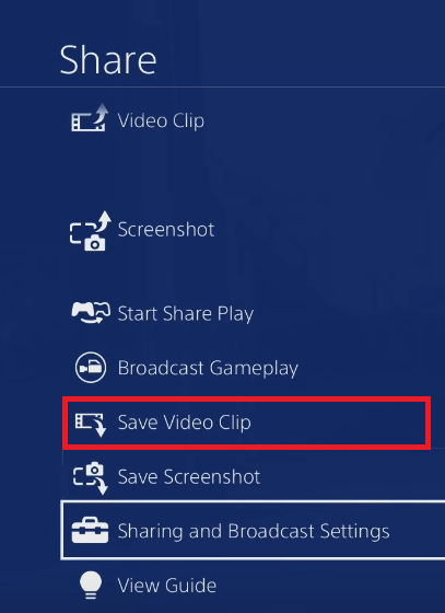 click on save video clip to record past gameplay
