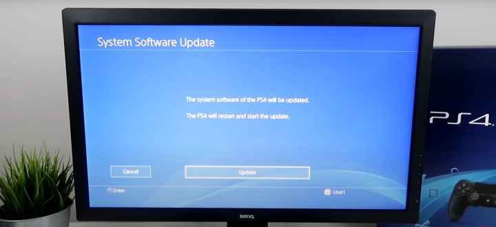 This is the final prompt to update the PS4 System Software, highlight and select Update
