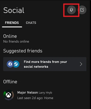 Click on the headphones icon to connect Bluetooth headphones to Xbox One