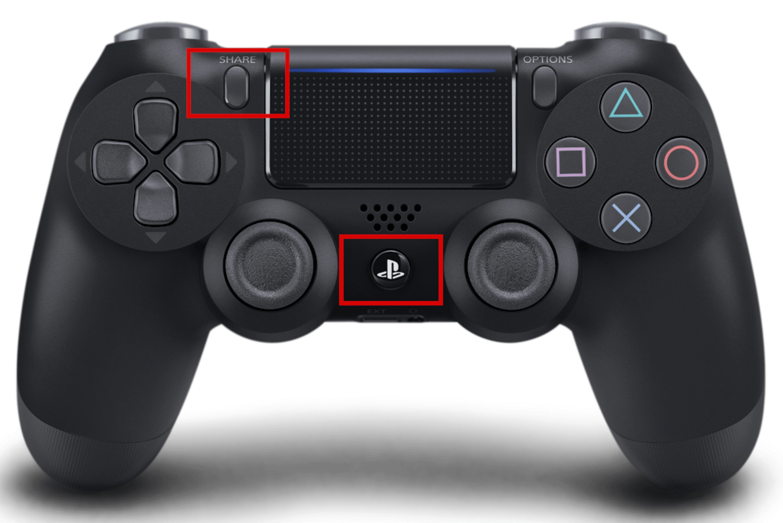 Press PS and Share button to connect PS4 Controller to PC