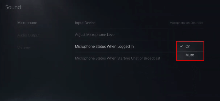 Select Mute option to turn off Mic