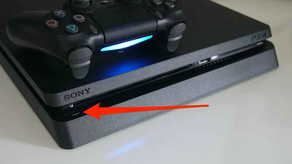 press the power on the PS4 console