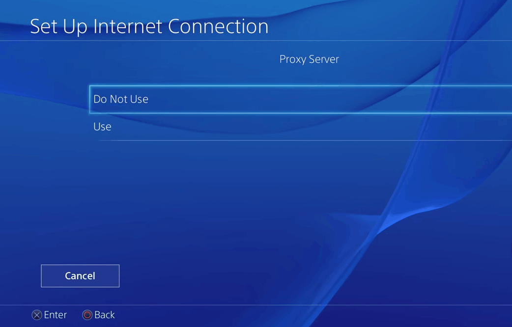 Proxy server settings is optional to connect PS4 to Wi-Fi