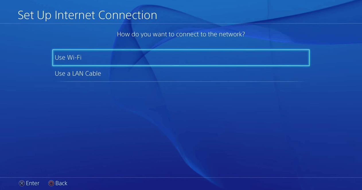 Select Use Wi-Fi to connect PS4 to internet