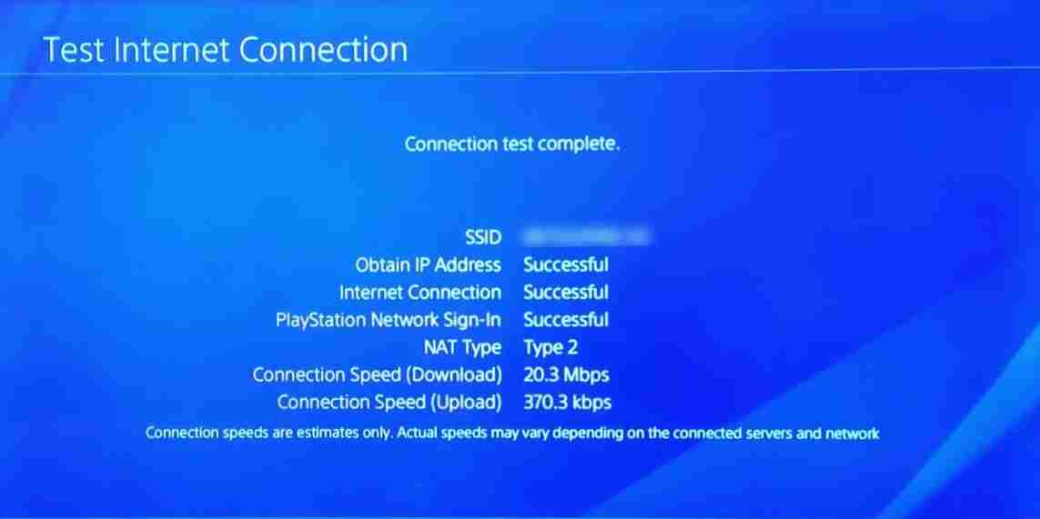 Test the Wi-Fi connection on PS4