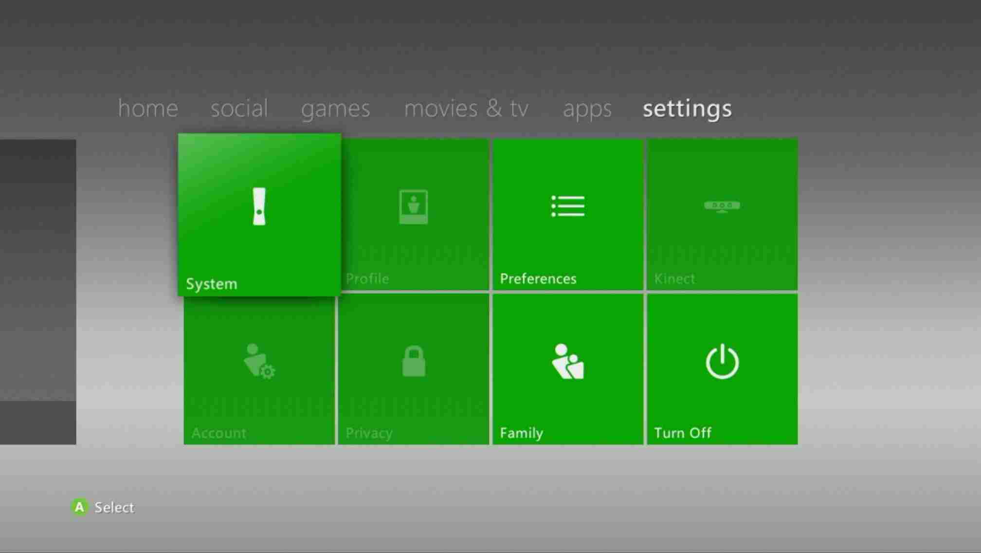 Click on Family settings on Xbox 360