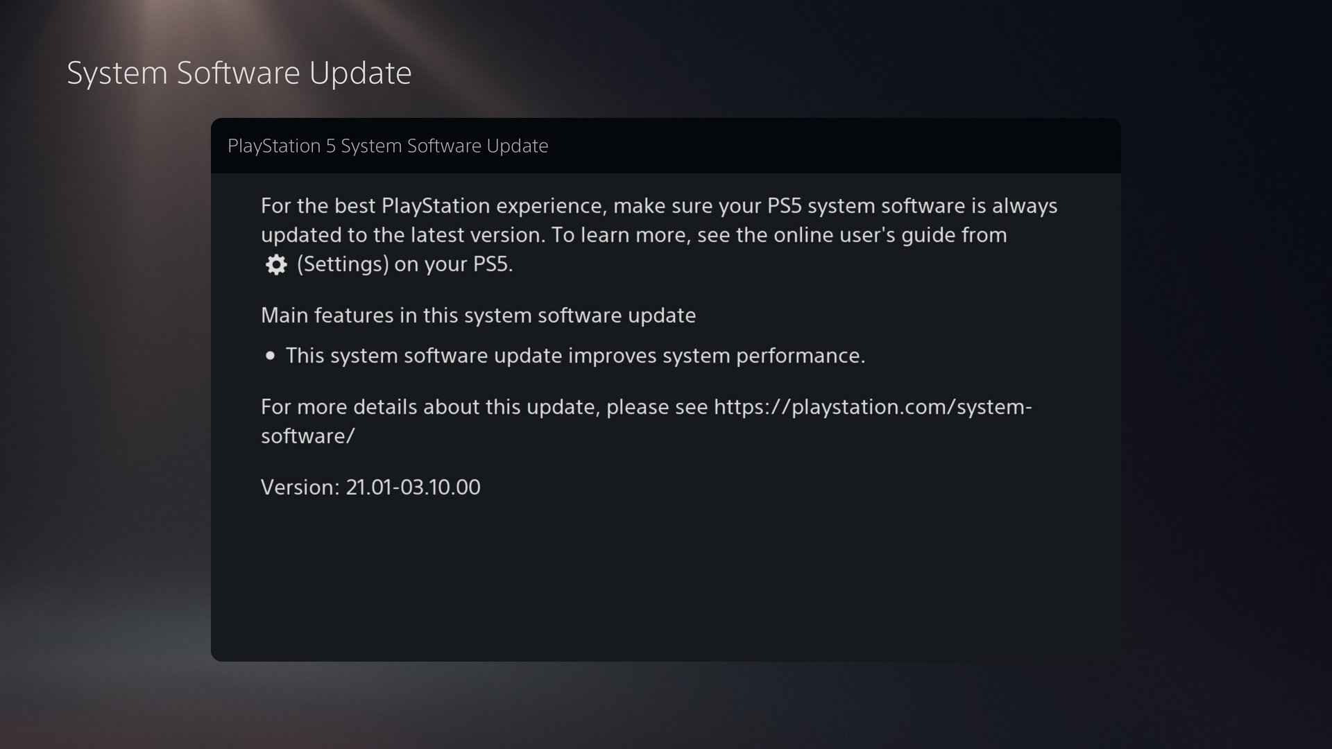 How to set up PS5 / click system software update