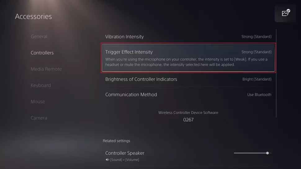 click controllers  to turn off adaptive triggers on PS5.