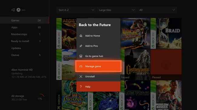  click install to delete games on Xbox One