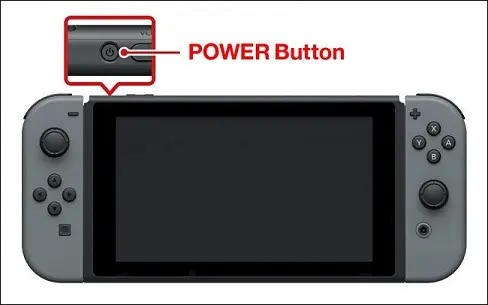 Press and hold power button to turn off nintendo switch completely