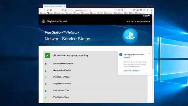 check whether PSN network is online is PS4 won't connect to Wi-Fi