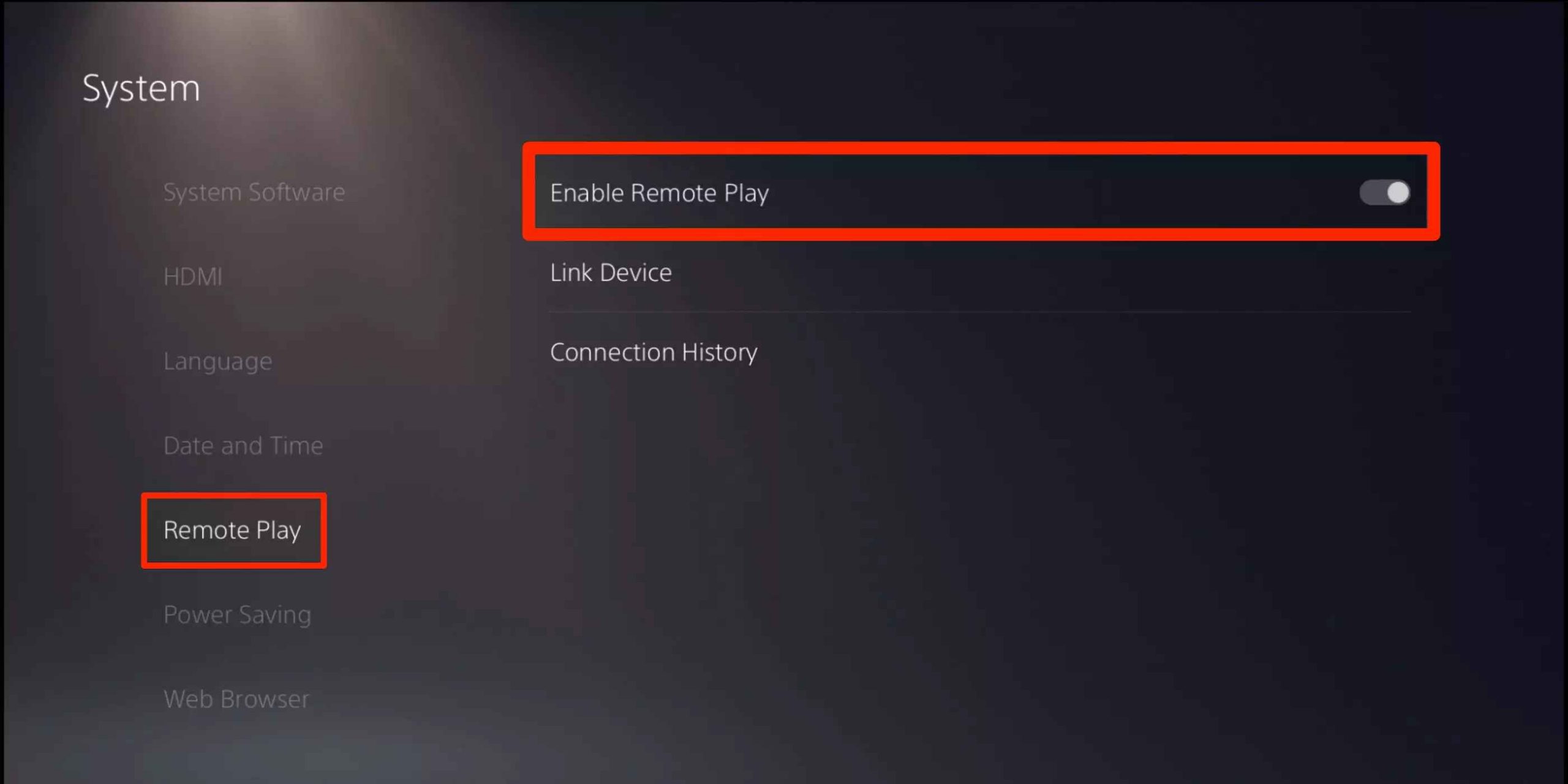 Click Enable Remote Play