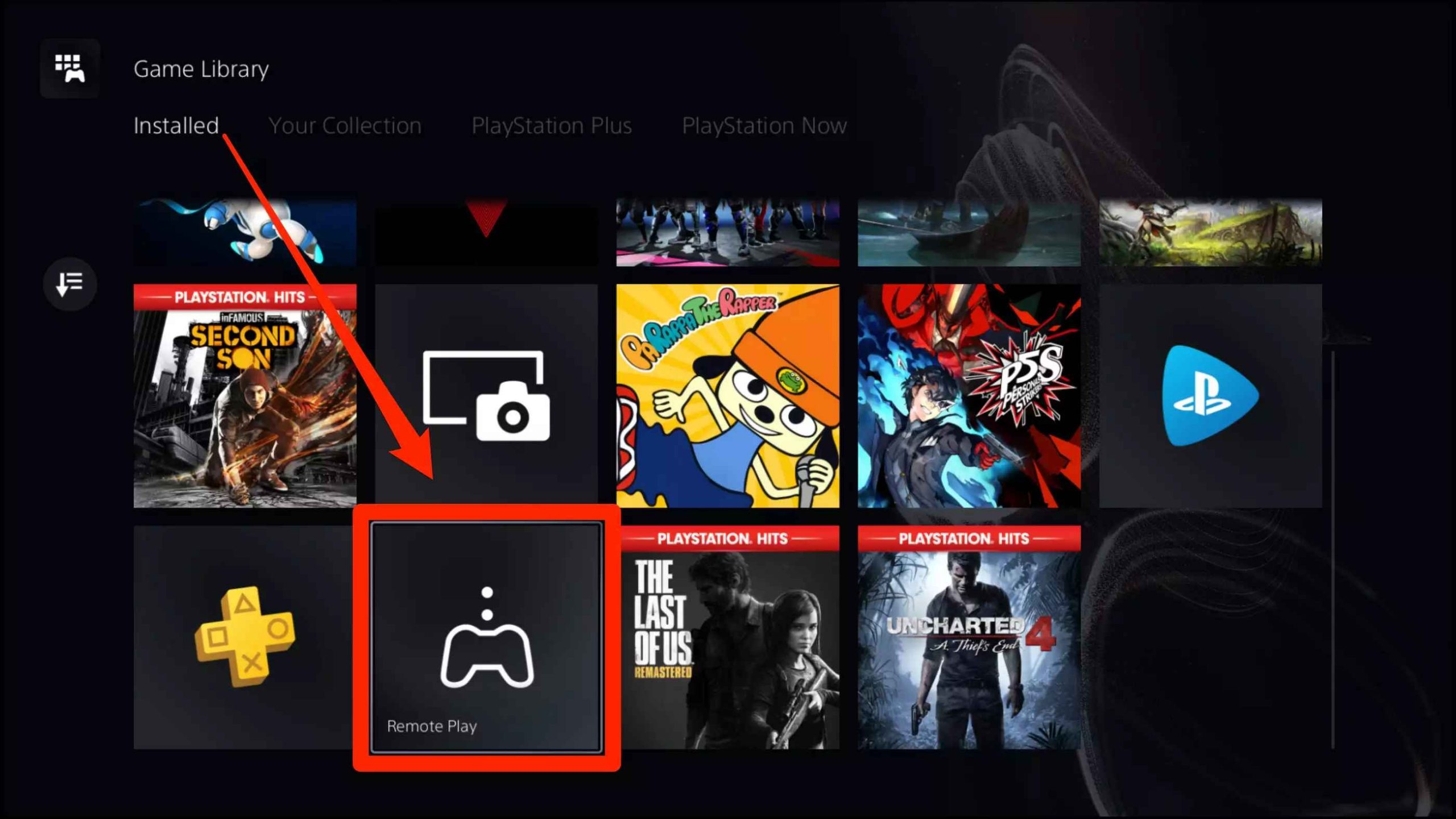 select the PS5 Remote Play app