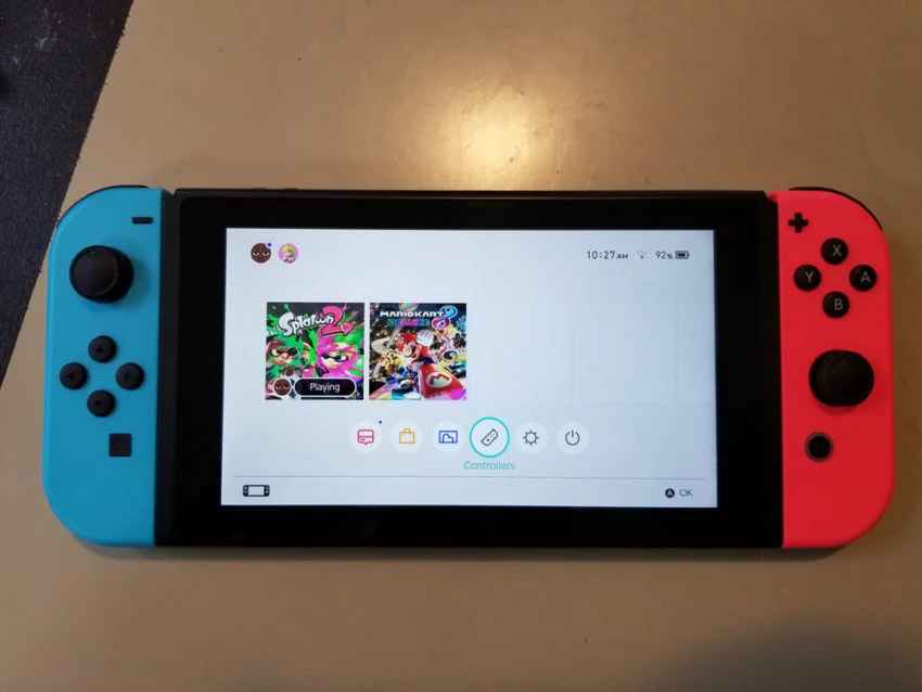 navigate to controller settings menu to play 2 players on Nintendo Switch
